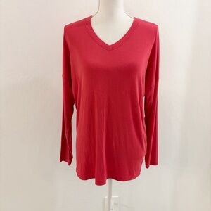 CAbi Serenity Tee Cardinal Red V-neck Top Style 4564 Size S
